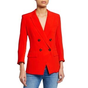 $650 Veronica Beard Dinah Poppy Red Dickey Jacket Blazer Size 10